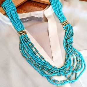Multi Strand Layered Turquoise Necklace